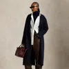 Ralph Lauren Pinstripe Double-faced Wool Overcoat In Blue