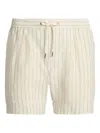Ralph Lauren Pinstripe Drawstring Shorts In Neutral