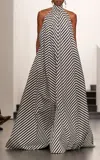 Ralph Lauren Piper Chevron Silk-blend Trapeze Maxi Dress In White