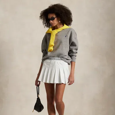 Ralph Lauren Piqué Mesh Pleated Skort In White