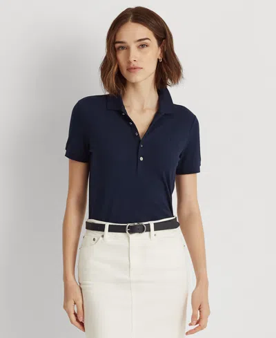 Ralph Lauren Pique Polo Shirt In Blue