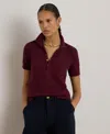 Ralph Lauren Pique Polo Shirt In Burgundy
