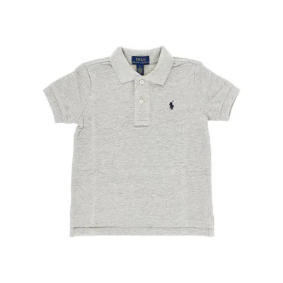 Ralph Lauren Piquet Polo Shirt With Logo Embroidery Kids In Gray