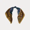 Ralph Lauren Plaid & Leopard-print Silk Square Scarf In Brown