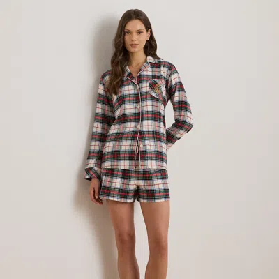 Ralph Lauren Plaid Brushed Twill Boxer Sleep Set In Multi