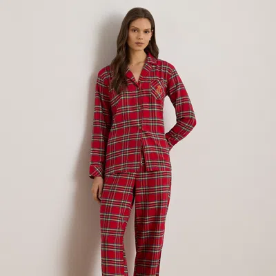 Ralph Lauren Plaid Brushed Twill Sleep Set In Red