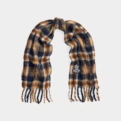 Ralph Lauren Plaid Bullion Scarf In Blue