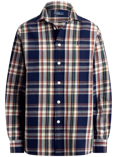 Ralph Lauren Plaid Button-up Shirt In Blue