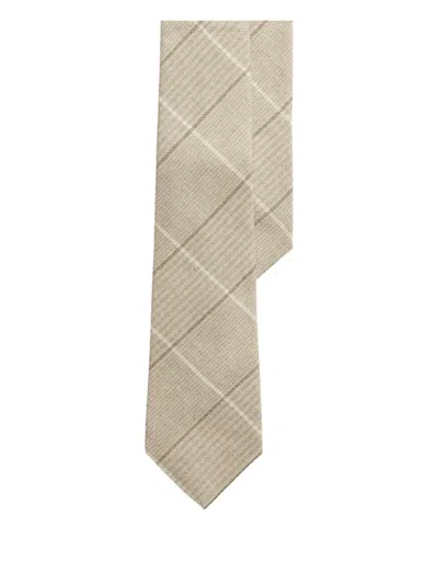 Ralph Lauren Plaid-check Tie In Neutral