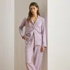 Ralph Lauren Plaid Cotton-blend Twill Sleep Set In Purple