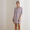 Ralph Lauren Plaid Cotton-blend Twill Sleep Shirt In Multi