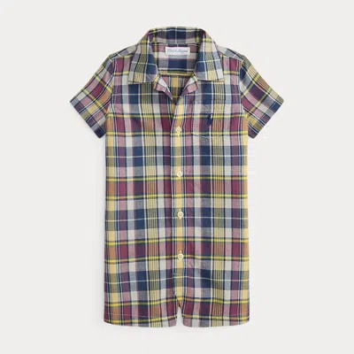 Ralph Lauren Babies'  Plaid Cotton Camp-collar Shortall
