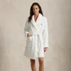 Ralph Lauren Plaid Cotton Flannel Robe In White