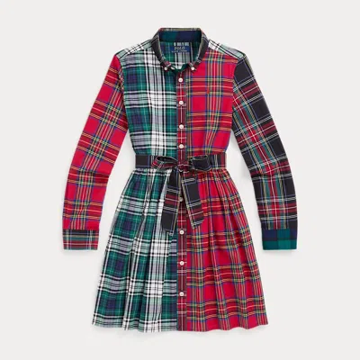 Polo Ralph Lauren Kids' Plaid Cotton Fun Shirtdress In Multi