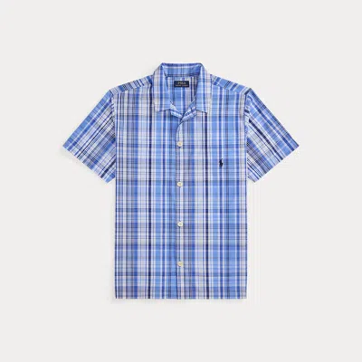 Polo Ralph Lauren Plaid Cotton Pajama Shirt In Robinson Plaid In Blue