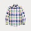 Polo Ralph Lauren Kids' Checked Cotton Shirt In Blue