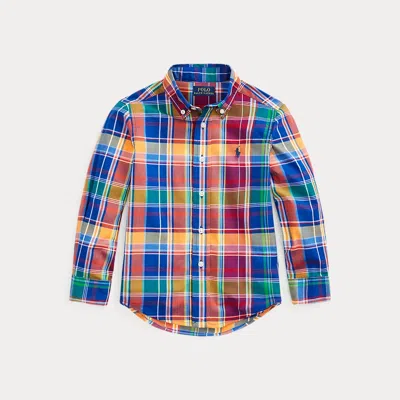 Ralph Lauren Kids' Plaid Cotton Poplin Shirt In Multi