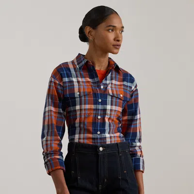 Ralph Lauren Plaid Cotton Twill Shirt In Multi