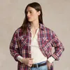 Polo Ralph Lauren Plaid Cotton Twill Workshirt In Lava/yellow Multi