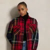 Polo Ralph Lauren Plaid Cotton Twill Workshirt In Red/black