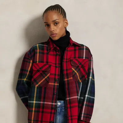 Polo Ralph Lauren Plaid Cotton Twill Workshirt In Red