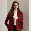 Ralph Lauren Plaid Double-breasted Wool-blend Blazer In Multi