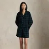 Ralph Lauren Plaid Flannel Crop Top & Boxer Pj Set In Multi