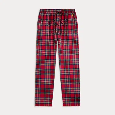 Ralph Lauren Plaid Flannel Pajama Pant In Red
