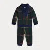 Ralph Lauren Plaid Fleece Sweatshirt & Pant Set In Blue