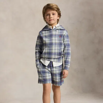 Ralph Lauren Kids' Plaid French Terry Short In Milbury Plaid In Blue