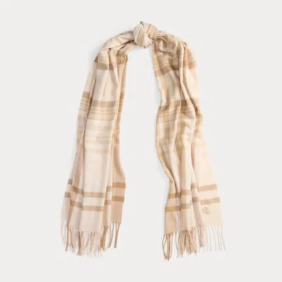 Ralph Lauren Plaid Fringe-trim Scarf