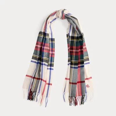 Ralph Lauren Plaid Fringe-trim Scarf