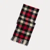 Ralph Lauren Plaid Fringe Wool Scarf
