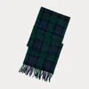 Polo Ralph Lauren Plaid Fringe Wool Scarf In Blackwatch