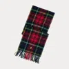 Polo Ralph Lauren Plaid Fringe Wool Scarf In Red Multi