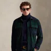 Ralph Lauren Plaid Knit Flannel Overshirt In Green