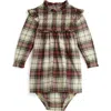 Ralph Lauren Plaid Cotton Jersey Dress & Bloomer In Multi