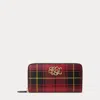 Ralph Lauren Plaid Nappa Leather Continental Wristlet