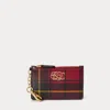 Ralph Lauren Plaid Nappa Leather Zip Card Case