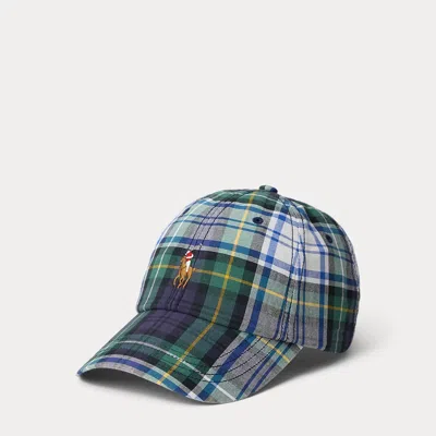Ralph Lauren Plaid Oxford Ball Cap In Multi