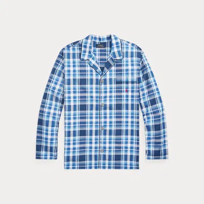 Polo Ralph Lauren Plaid Pajama Shirt In Monroe Plaid In Blue