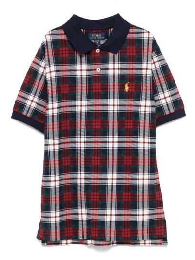 Polo Ralph Lauren Kids' Plaid-pattern Piqué Polo Shirt In Red