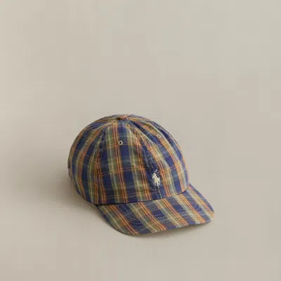 Ralph Lauren Plaid Pony Ball Cap In Multi