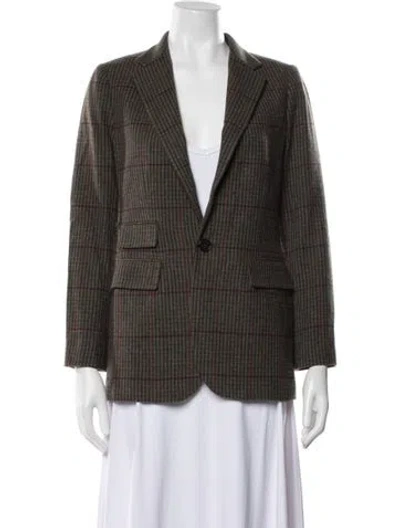 Pre-owned Ralph Lauren Plaid Print Blazer In Black