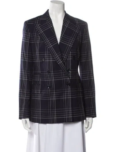 Pre-owned Ralph Lauren Plaid Print Blazer In Blue