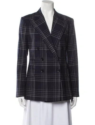 Pre-owned Ralph Lauren Plaid Print Blazer In Blue