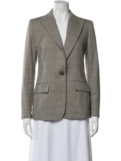 Pre-owned Ralph Lauren Plaid Print Blazer In Gray