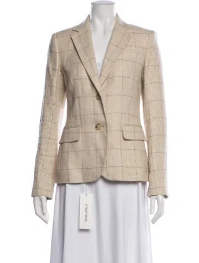 Pre-owned Ralph Lauren Plaid Print Blazer In Neutrals