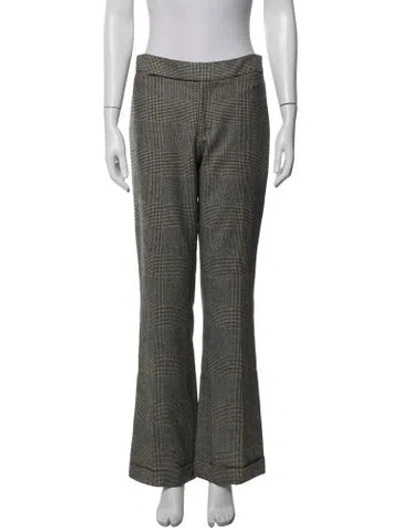Pre-owned Ralph Lauren Plaid Print Flared Pants In Grey