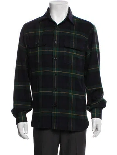 Pre-owned Ralph Lauren Plaid Print Jacket In Green